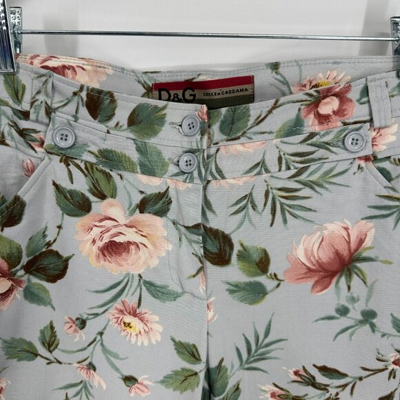 Dolce & Gabbana Floral Print Slim Straight Leg Pants 44 / 8 Womens Vintage - Picture 8 of 12